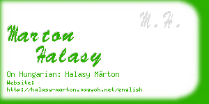 marton halasy business card