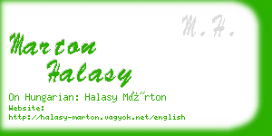 marton halasy business card